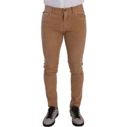 Dolce & Gabbana Brown Corduroy Cotton Skinny Slim Fit Jeans