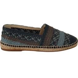 Dolce & Gabbana Blue Gray Slip On Buffalo Espadrille Shoes