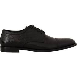 Dolce & Gabbana Black Exotic Leather Lace Up Formal Derby Shoes EU44/US11