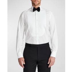 Ralph Lauren Piqué-Bib French Cuff Tuxedo Shirt in White