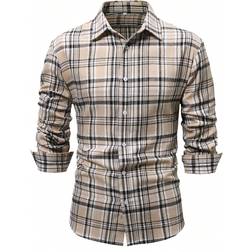 Shein Men Plaid Button Up Shirt