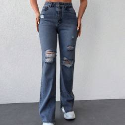 Shein Ripped Flare Leg Jeans