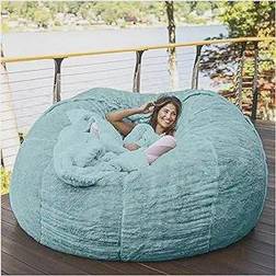 ZXJJY Furry Fur Sky Blue Bean Bag