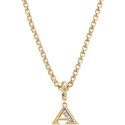 David Yurman Pavé Initial Pendant - Gold/Transparent