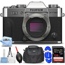 FUJIFILM X-T30 II Mirrorless Camera Silver 16759641 7PC Accessory Bundle