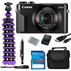 Canon PowerShot G7 X Mark II 20.1MP Digital Camera Bundle Kit with Spider Tripod and 16 GB Memory Card