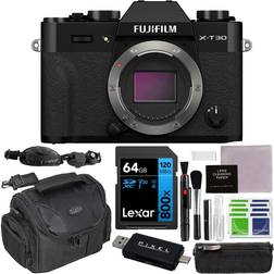 Fujifilm X-T30 II Mirrorless Digital Camera Bundle with 64GB Memory Card, Waterproof Gadget Bag, Hand/Wrist Strap, Pixel Cleaning kit More USA Authorized with Warranty