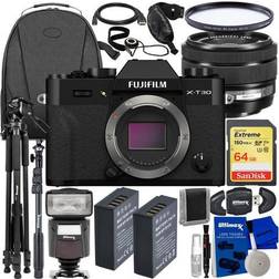 Fujifilm X-T30 II Mirrorless Camera with XC 15-45mm OIS PZ Lens Black 15PC Kit