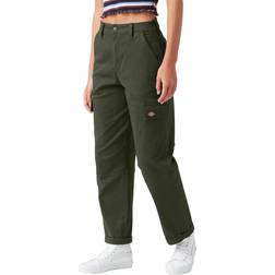 Dickies Women's Cropped Cargo Pant, Olive Green, 29