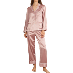 LilySilk Women's 22 Momme Chic Trimmed Pajamas Set - Rosy Pink