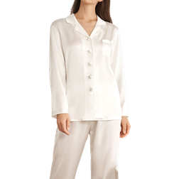 LilySilk Women's 22 Momme Full Length Silk Pajamas Set - Natural White