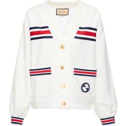 Gucci Gg Canvas Technical Jersey Cardigan White