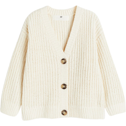 H&M Oversized Cardigan - Cream/White (0975220042)