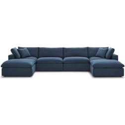 modway Commix Azure Sofa 158" 6 6 Seater