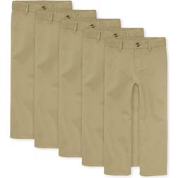 The Children's Place Boy's Uniform Stretch Straight Chino Pants 5-pack - Flax