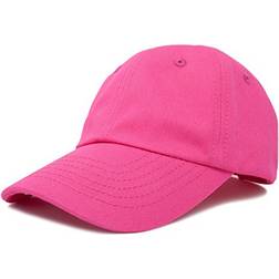 Dalix Youth Cotton Cap Plain Hat - Hot Pink