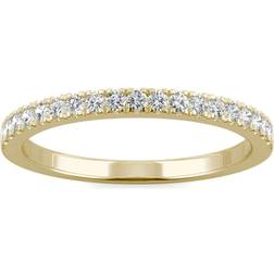 Charles & Colvard 14K Yellow Gold Moissanite 1.5mm Round Wedding Band-size 5, 0.29cttw DEW