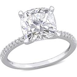 3.50 Carat ctw Lab-Created Moissanite Solitaire Engagement Ring 14K White Gold