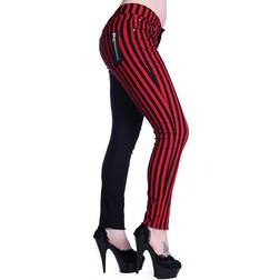 Banned Apparel Half Black Half Striped Trousers