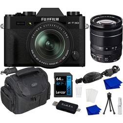 Fujifilm X-T30 II Mirrorless Digital Camera with XF18-55mm Lens Bundle with Advanced Accessory and Travel Bundle USA Authorized with Warranty