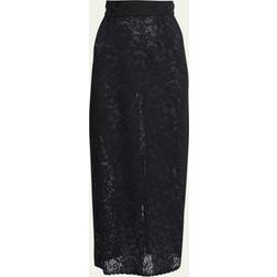 Dolce & Gabbana Lace-stitch Calf-length Skirt Woman Skirts Black Lace