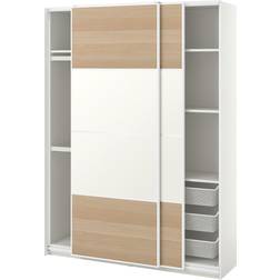 Ikea Pax Mehamn White Glazed Oak Kleiderschrank 150x201.2cm