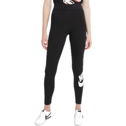 Nike Sportswear Essential Women's High-Waisted Logo Leggings - Black/White