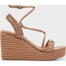 Valentino Garavani Wedge-Sandalen Rockstud mit Leder Braun