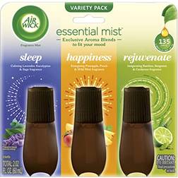 Air Wick Air Wick Essential Mist Refill, 3 ct Multipack, Sleep, Happiness, Rejuvenate, Essential Oils, Air Freshener, Aromatherapy, Diffuser Not Included