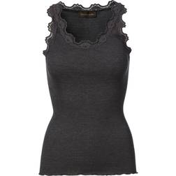 Rosemunde Iconic Silk Top - Dark Grey Melange