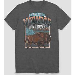 Destination Wyoming Buffalo Unisex Tee Charcoal