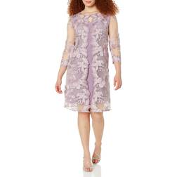 Alex Evenings Embroidered Jacket Dress Smokey Orchid Smokey Orchid