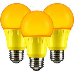 Sunlite Pack of 3 LED A Type Colored 3W Light Bulb Medium E26 Base Yellow