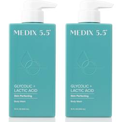 Medix 5.5 Body Scrub Skin Care Glycolic Acid Exfoliating Body Cleanser Wash 2-pack