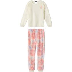Nautica Girl's Velvet Fleece Pajamas Set 2-piece - Tie Dye Pink/Cream