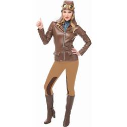 Women's Retro Pilot Costume with Hat