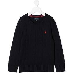 Polo Ralph Lauren Kid's Long Sleeved Embroidered Logo Jumper - Navy