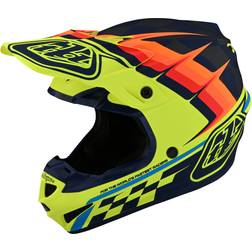 Troy Lee Designs Troy Lee Designs SE4 Warped Polyacrylite MIPS Motocross Helmet, red-yellow-orange, M, red-yellow-orange Adult, Unisex