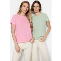 Trendyol Collection Collection T-shirt Rosa Regular Fit für Damen