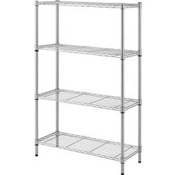 Lorell Light-Duty Wire 4 Tiers Silver Shelving System 36x54"