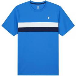 K Swiss HERREN BEKLEIDUNG T Shirt Core Team Stripe Crew Blau