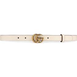 Gucci GG leather belt white