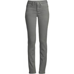 Lands' End Straight Fit Öko Jeans Mid Waist, Damen, Größe:36 regular, Grau, Baumwoll-Mischung/Polyester-Mischung, Grau