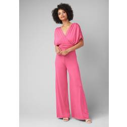 Alloy Apparel Tall Hampton Wide Leg Jumpsuit for Women in Berry Cotton