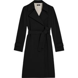 Theory Oaklane Admiral Crepe Trench Coat - Black