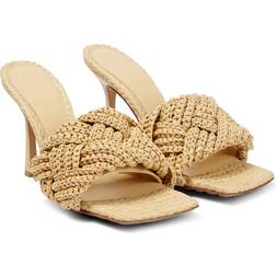 Bottega Veneta Padded raffia mules beige