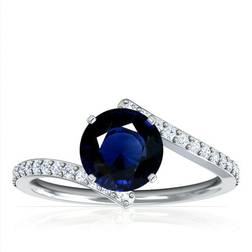 GemsNY Bypass Ring - White Gold/Sapphire/Diamonds