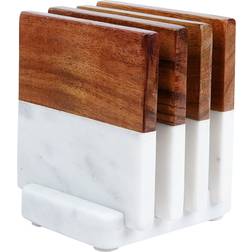 Fancy Half Marble Half Wood Coaster 4