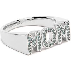 Maria Black Mom Embelished Ring - Silver/Sapphire