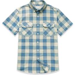 Dubinik Dubinik Mens Short Sleeve Button Down Shirts 100% Cotton Plaid Casual Shirt with Pocket